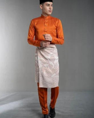 Baju Melayu Orange Brick